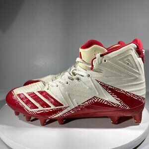 Adidas Freak X Carbon Mid Mens Size 9.5 Football Cleats Shoes White Red Sneakers